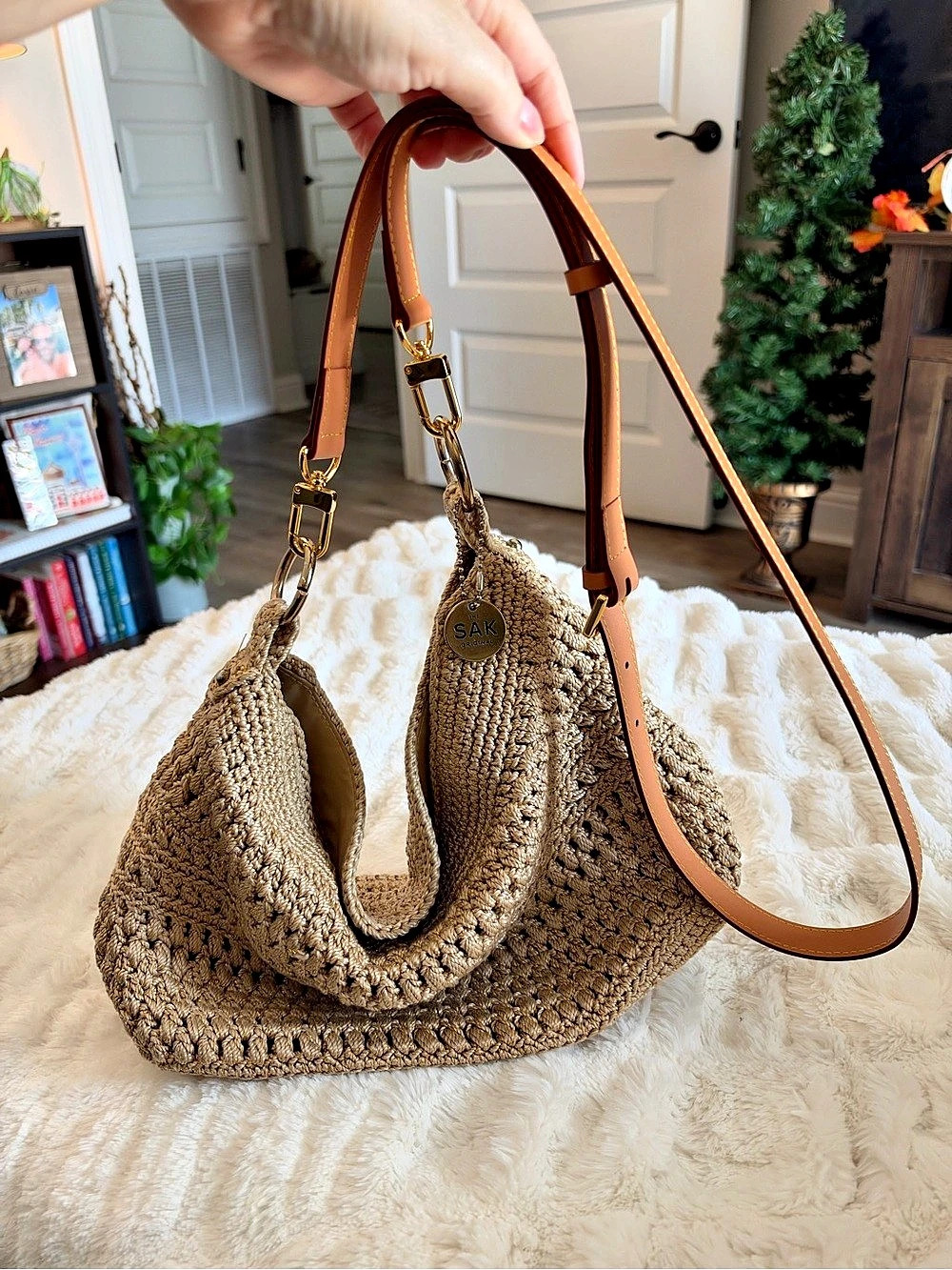 The Sak Crochet Hobo Crossbody Bag